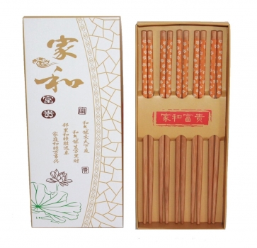 481 Chopsticks 5 Paar Essstäbchen Stäbchen Bambus Holz gelb wiederverwendbar