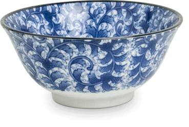 5 Stk Set Japan Reisschalen Matcha Dessert Suppe Müsli Porzellan blau Ø 15 cm, nr 70