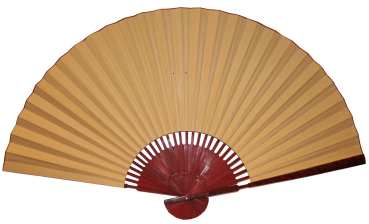 056 Fächer 100/175 cm Holz Asien China Dekofächer Wandfächer groß grün Papier