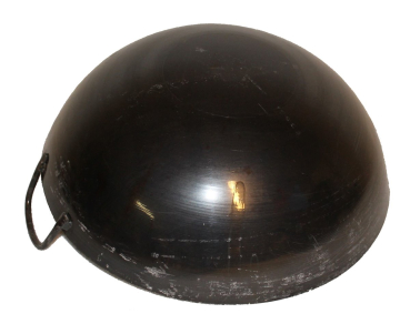 Preview: Wok Pfanne 45 cm Ø (18 Zoll) runder Boden Carbon Stahl 2 Henkel China Gastronomie Gasherd