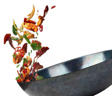 Wok Pfanne 30 cm Ø Eingebrannt rund Boden Carbon Stahl Holzgriff Gas Herd Grill