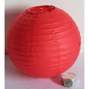 500, Lampion 1 Stk Papier rot rund ca 20 cm Ø China Lampe Laterne