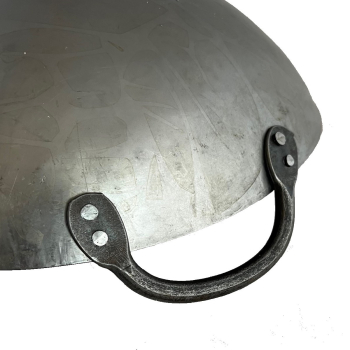 Wok Pfanne 40 cm Ø 16 Zoll runder Boden Carbon Stahl 2 Henkel China Gastronomie Gasherd