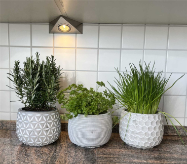 Blumentopf Übertopf Pflanztopf Pflanzschale rund Beton 3 set Topf Kübel Ø 17 cm, 17-9