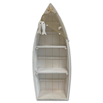 Preview:  Bootsregal 02 Stand Regal 48cm Holzregal Boot Wandregal Schiff Shabby Look weiss