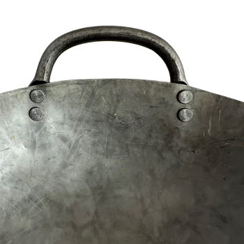 Preview: Wok Pfanne 45 cm Ø (18 Zoll) runder Boden Carbon Stahl 2 Henkel China Gastronomie Gasherd