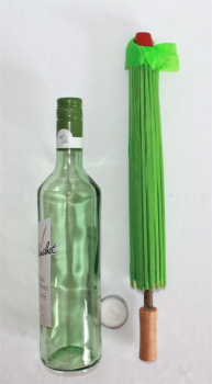 Sonnenschirm 022 Deko Schirm Ø55 cm Kunstfaser grün Bambus Holz Bali Asia