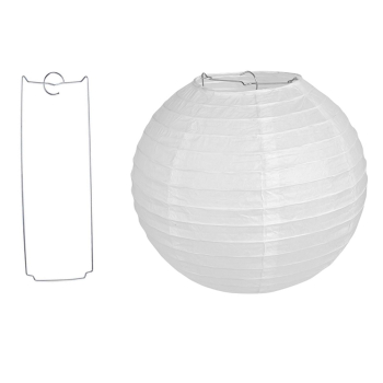 Preview: 511, Lampion 5 St .Papier weiß rund ca 30 cm Ø China Lampe Laterne