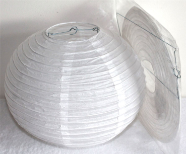 511, Lampion 5 St .Papier weiß rund ca 30 cm Ø China Lampe Laterne