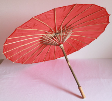 Sonnenschirm 301 Papierschirm Ø 84 cm Dekoschirm rot Bambus Holz Bali Schirm Bemalen