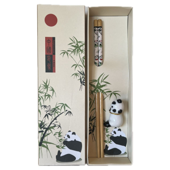 061 Chopsticks 1 Paar Stäbchen Eßstäbchen Essstäbchen Panda Bär Holz