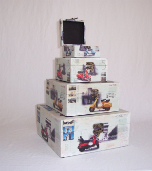 500 Massivholz Box Leinenoptik Schatzkiste Holzkiste Holzbox Truhe 26 x 26 x12 cm