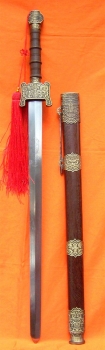 Tai Chi, Kung Fu, Deko Schwert 040 Kaiser aus Metall  Holzscheide