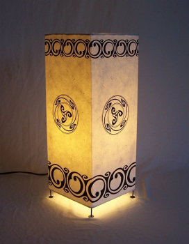 Deko Leuchte 022 B-Ware Tischlampe  Lampe weiß eckig Stimmungsleuchte 36x13x13