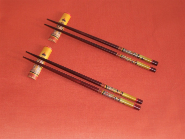 010 Chopsticks 2 Paar Stäbchen Eßstäbchen Bänkchen Holz Essstäbchen Kaiser Geisha