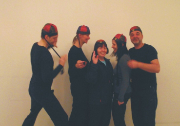 China Kappe mit Zopf rot schwarz Mütze Fashing Karneval Kaiser Prinz