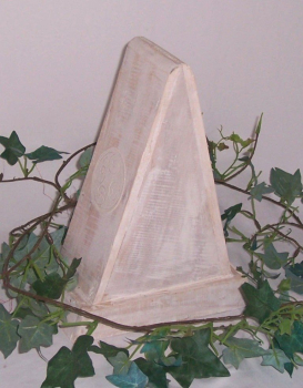 Preview: 03 Holz Pyramide weiß 2 Fächer Regal Kommode Schrank Kiste 