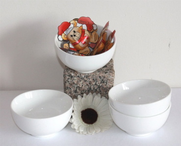 06-07 Reisschalen 4 er Set Müslischale Suppenschale Keramik weiss Schale