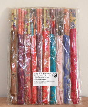 Preview: 013 Chopsticks 10 Paar Stäbchen Eßstäbchen Holz Essstäbchen Stoffbeutel