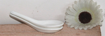 Preview: 06-24, 4Stk Löffel Reislöffel Dessert Suppenlöffel Keramik weiss China Gastronomie