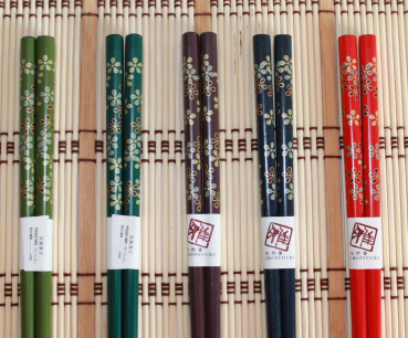 Preview: 021 Chopsticks 5 Paar Stäbchen Eßstäbchen Bambus Holz Essstäbchen 5 Farben