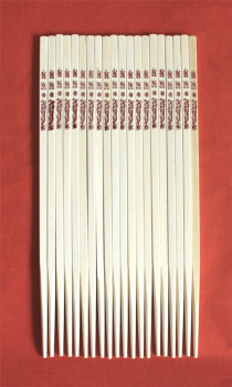 Preview: 030 Chopsticks 10 Paar Stäbchen Eßstäbchen Bambus Holz Essstäbchen beige bemalt