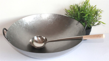 Preview: 01 Schöpfkelle Schöpflöffel Suppenkelle Edelstahl Wok Kelle Löffel 47 cm lang