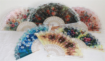 120, 1 Stück Fächer Tanz Deko Spanisch Flamenko Hand Wind Blume Bauchtanz