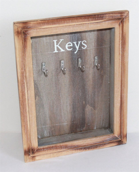 Preview: 05 Schlüsselkasten Schlüsselbrett Schlüssel Kasten Leiste Holz braun