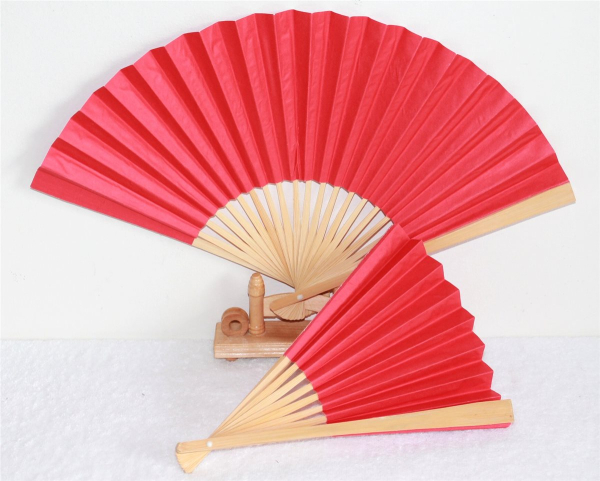 401, 1 Stk Fächer rot Papier Tanz Deko Holz Hand Wind Sommer Luft Hochzeit