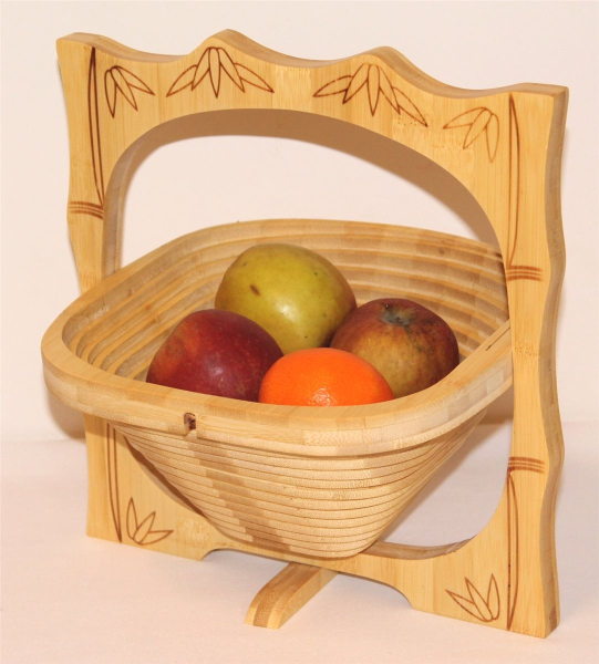 Obstschale Holz Schale 02 Obst Korb Apfel Biege Schwenkkorb Holz 30cm 