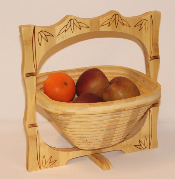 Obstschale Holz Schale 02 Obst Korb Apfel Biege Schwenkkorb Holz 30cm 