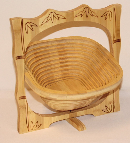 Obstschale Holz Schale 02 Obst Korb Apfel Biege Schwenkkorb Holz 30cm 