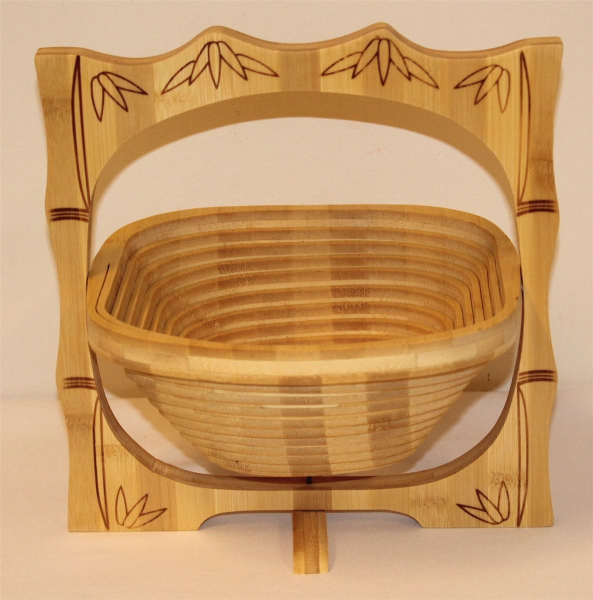 Obstschale Holz Schale 02 Obst Korb Apfel Biege Schwenkkorb Holz 30cm 