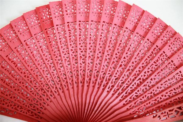 084r, 3 Stk. Fächer Holzfächer Handfächer Sommerfächer Hand Sommer Deko rot