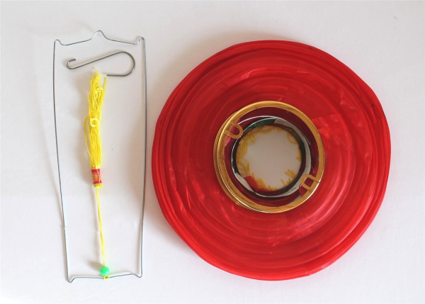 125, Lampion Nylon Stoff rot rund ca.25 cm Ø China Lampe Laterne Lichterkette
