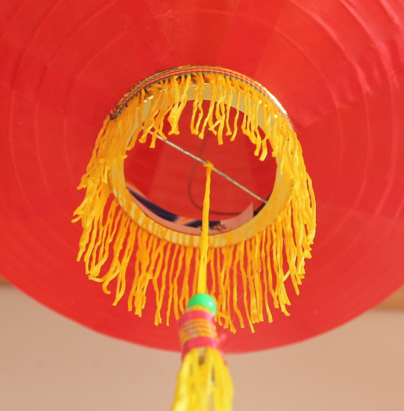 125, Lampion Nylon Stoff rot rund ca.25 cm Ø China Lampe Laterne Lichterkette