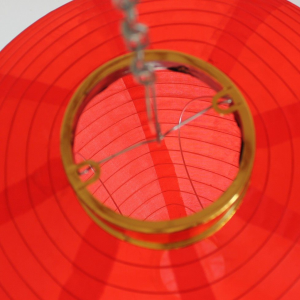 125, Lampion Nylon Stoff rot rund ca.25 cm Ø China Lampe Laterne Lichterkette