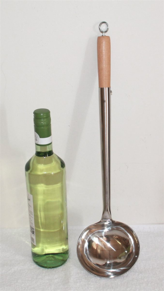 01 Schöpfkelle Schöpflöffel Suppenkelle Edelstahl Wok Kelle 47 cm lang hängen