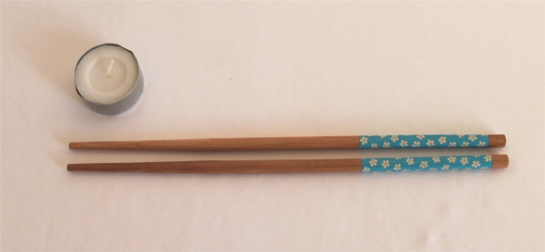 482 Chopsticks 5 Paar Stäbchen Essstäbchen Bambus Holz blau  wiederverwendbar