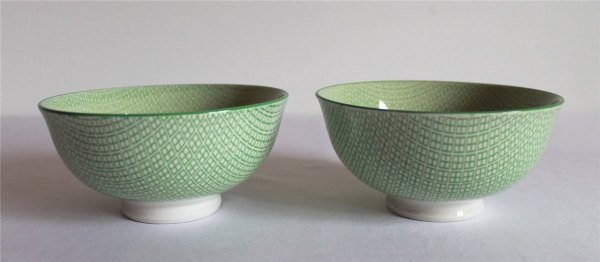 98, 2er Set Tee Reis Suppe Schale Tasse Dessert ø 12 cm Porzellan grün