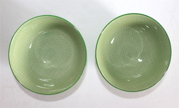 98, 2er Set Tee Reis Suppe Schale Tasse Dessert ø 12 cm Porzellan grün