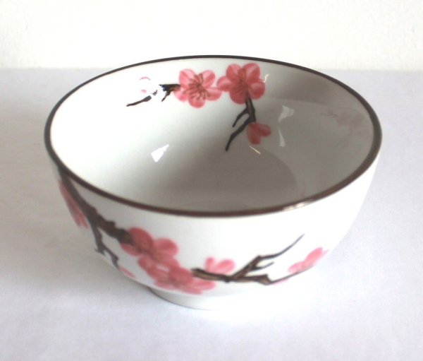 774, 4er Set Reis Suppe Schale Sakura Soba Bowl Kirschblüte ø 15cm + Löffel 