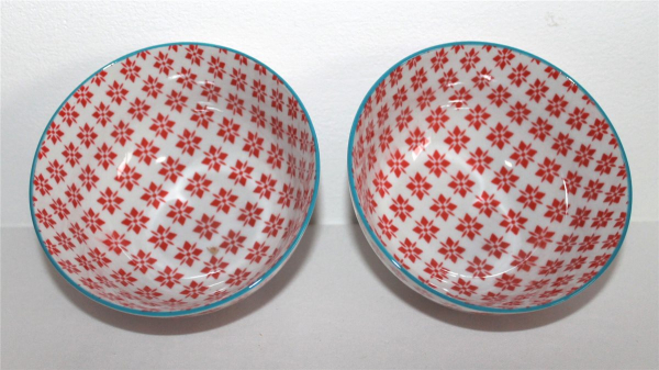 253r, 6 Stk Japan Reisschale Suppe Tee Tasse Matcha Schale Pepita Retro rot