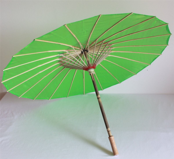 Sonnenschirm 102 Deko Schirm Ø 84 cm Kunstfaser grün Bambus Holz Bali Asia