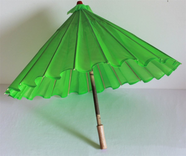 Sonnenschirm 102 Deko Schirm Ø 84 cm Kunstfaser grün Bambus Holz Bali Asia