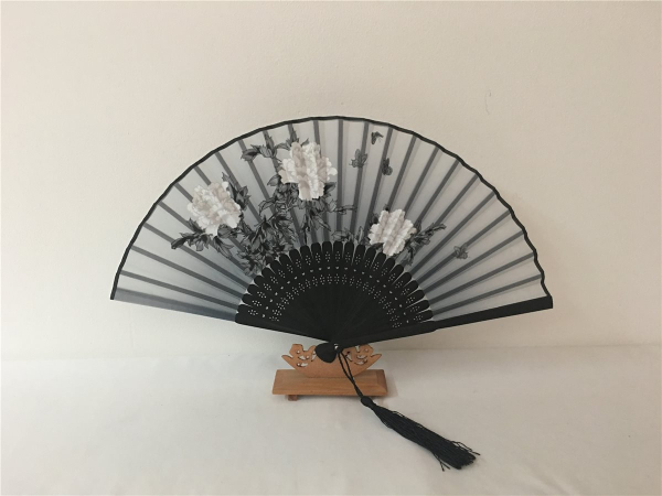 911, 1 Stk Fächer Holzfächer Hand Sommerfächer Nylon Stoff