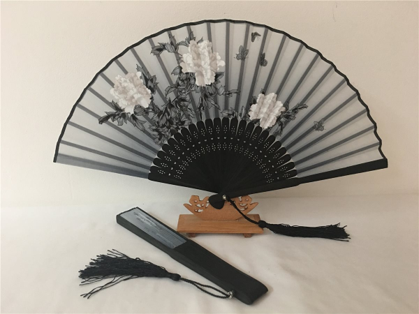 911, 1 Stk Fächer Holzfächer Hand Sommerfächer Nylon Stoff