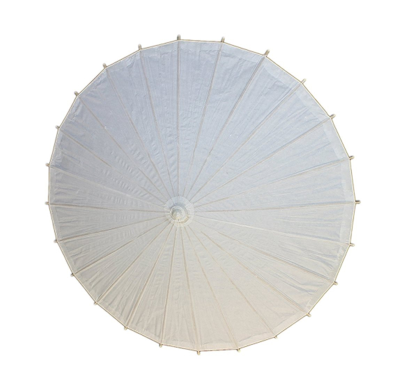 Sonnenschirm 312 Papierschirm Ø 84 cm Dekoschirm weiss Bambus Holz Bali Schirm Bemalen Selbstgestalten Asia