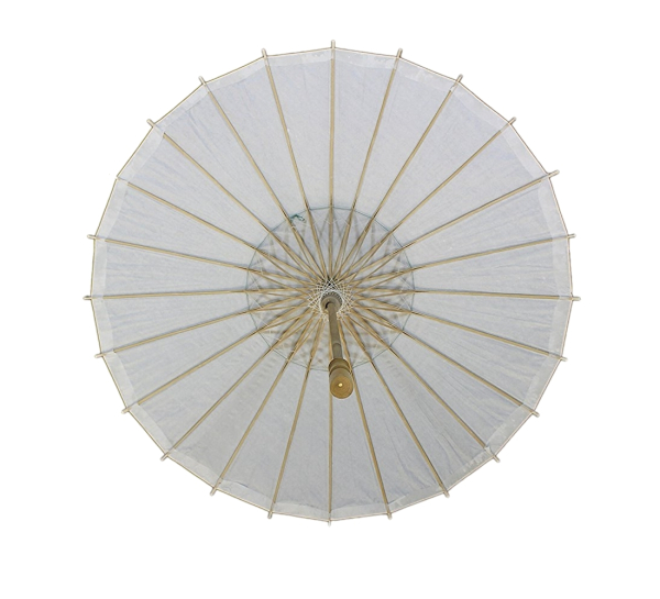 Sonnenschirm 312 Papierschirm Ø 84 cm Dekoschirm weiss Bambus Holz Bali Schirm Bemalen Selbstgestalten Asia